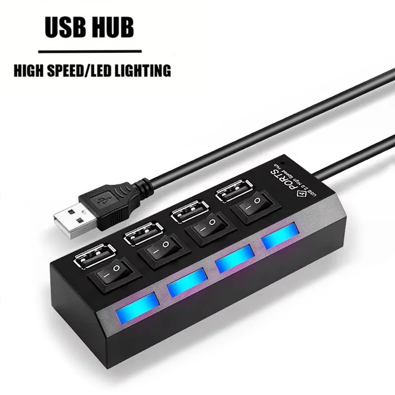 4-Port USB Extension Hub With LED Indicator Independent Switch Control For Laptops Flash Drive Hard Disk Printer Camera Keyboard
4-Port USB Extension Hub With LED Indicator Independent Switch Control For Laptops Flash Drive Hard Disk Printer Camera Keyboard