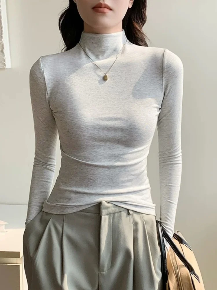 plus Size Women's Fleece Lined Long Sleeve Base Shirt Slim Fit Innerwear Outerwear T-Shirt High Collar Autumn Winter New Arrival
plus Size Women's Fleece Lined Long Sleeve Base Shirt Slim Fit Innerwear Outerwear T-Shirt High Collar Autumn Winter New Arrival