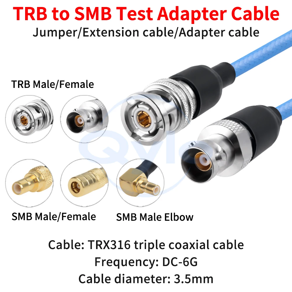 TRB to SMB Adapter Cable SMB Male/Female Angled Connector TRX316 Triple Coaxial Cable TRB/SMB TRB to TNC Cable (1 pcs)
TRB to SMB Adapter Cable SMB Male/Female Angled Connector TRX316 Triple Coaxial Cable TRB/SMB TRB to TNC Cable (1 pcs)