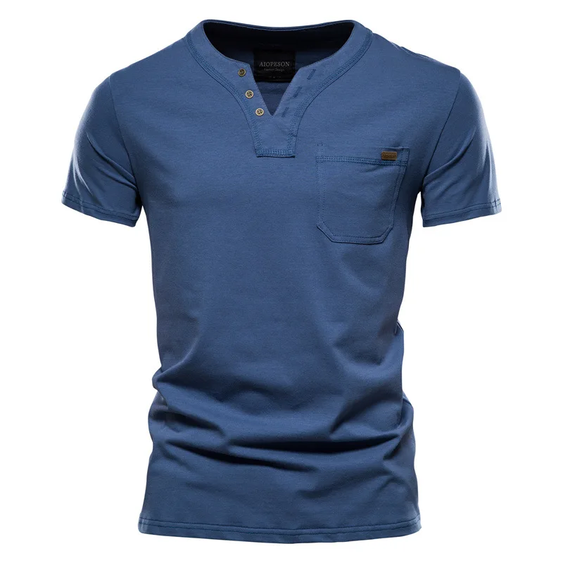 Summer High Quality T-shirts for Men Solid Color V-neck T-shirt Casual Classic Cotton Tee Shirt Men Brand Short Sleeve T-shirt
Summer High Quality T-shirts for Men Solid Color V-neck T-shirt Casual Classic Cotton Tee Shirt Men Brand Short Sleeve T-shirt