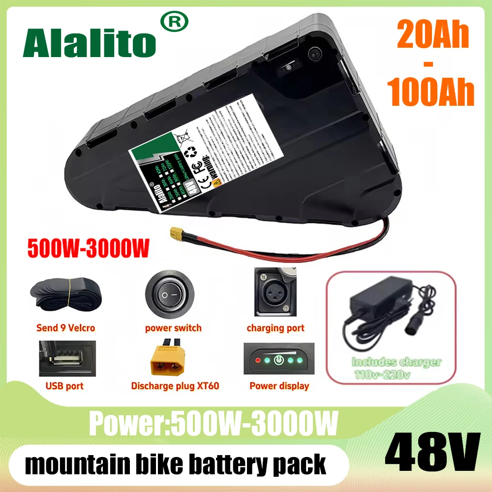 48V triangular pack battery 100AH large capacity, waterproof hard shell, built-in BMS application,electric scooter 750W-2000W
48V triangular pack battery 100AH large capacity, waterproof hard shell, built-in BMS application,electric scooter 750W-2000W