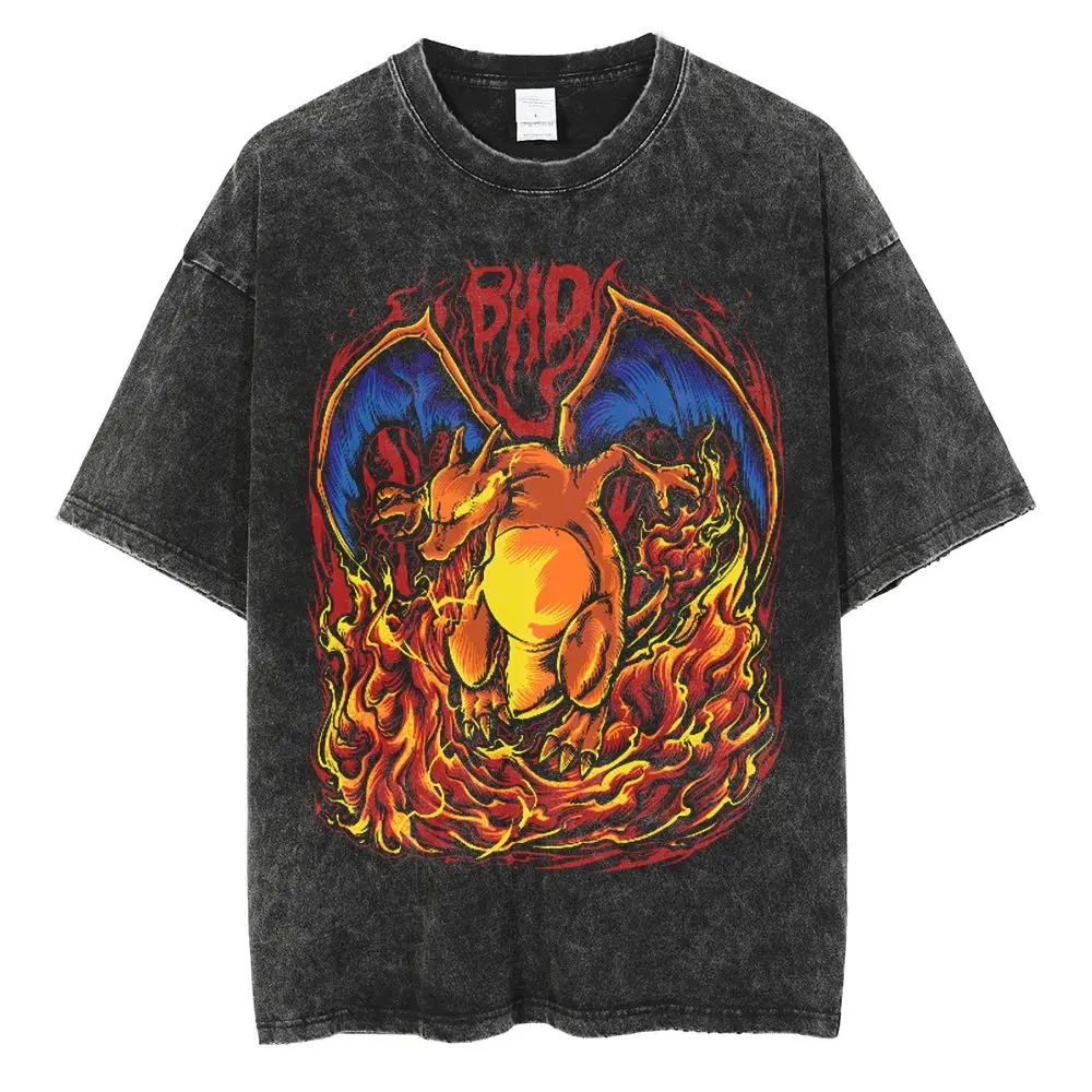 Pokemon Charizard Flare Gym Washed T Shirt Men 2026 Summer Vintage Oversized Tee Retro Kanto 1996 Game Streetwear Hip Hop
Pokemon Charizard Flare Gym Washed T Shirt Men 2026 Summer Vintage Oversized Tee Retro Kanto 1996 Game Streetwear Hip Hop