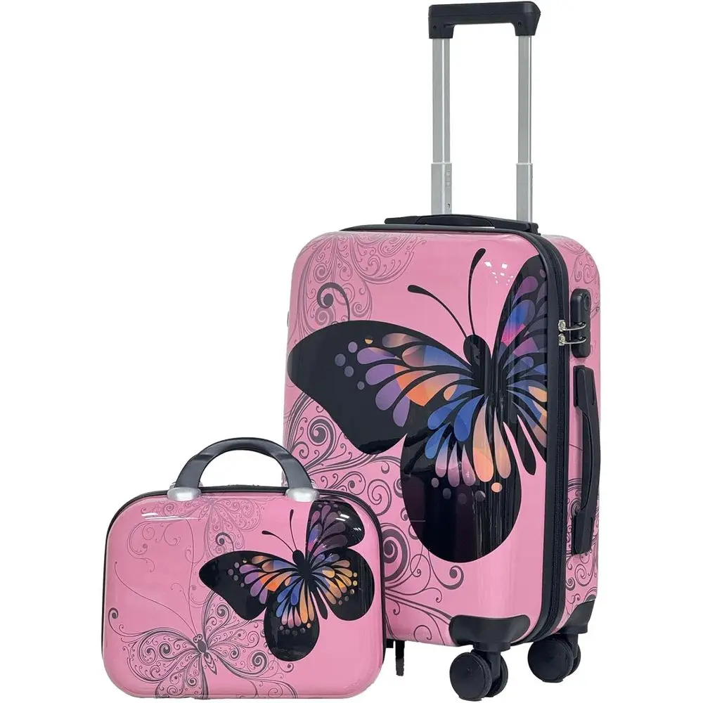 Pink 2-Piece Luggage Set: 20 Spinner Carry-On & 14 Handbag with ABS+PC Hard Shell and Combination Lock
Pink 2-Piece Luggage Set: 20 Spinner Carry-On & 14 Handbag with ABS+PC Hard Shell and Combination Lock