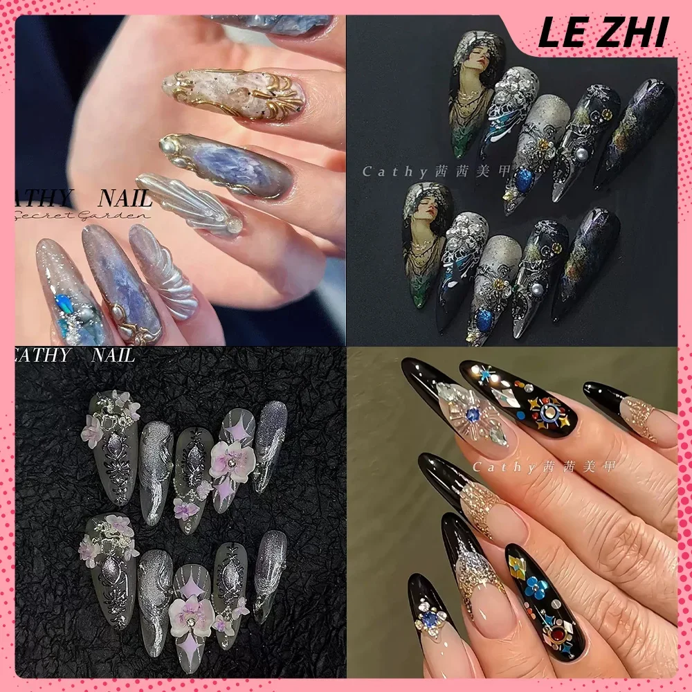 Cool Spicy Girlish Luxury Metal Style Pearl Flower Lace Glitter Fake Nail Stereoscopic Diamond Bowknot Nail Patch Party Stickers
Cool Spicy Girlish Luxury Metal Style Pearl Flower Lace Glitter Fake Nail Stereoscopic Diamond Bowknot Nail Patch Party Stickers