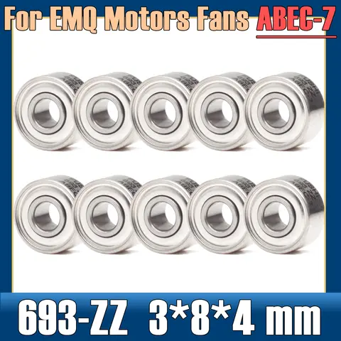 693ZZ Bearing 3*8*4 mm ( 10 PCS ) ABEC-7 Miniature Engine 693 ZZ Ball Bearing 619/3ZZ R-830ZZ EMQ Motors Fans 693Z 693 Bearings