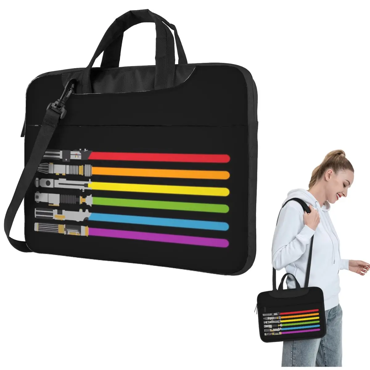 Lightsaber Rainbow Crossbody Laptop Bag Case Computer Bag Resistant Protective Notebook Pouch for Lenovo
Lightsaber Rainbow Crossbody Laptop Bag Case Computer Bag Resistant Protective Notebook Pouch for Lenovo