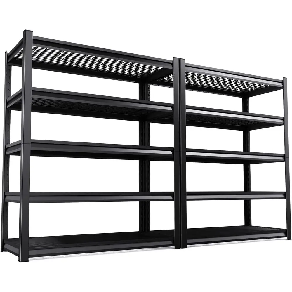 5-Tier 72''H×35.4''W×15.6''D Metal Shelving, 3000LBS Adjustable Easy Assembly Storage Rack for Warehouse Basement, Black, 2 Pack
5-Tier 72''H×35.4''W×15.6''D Metal Shelving, 3000LBS Adjustable Easy Assembly Storage Rack for Warehouse Basement, Black, 2 Pack