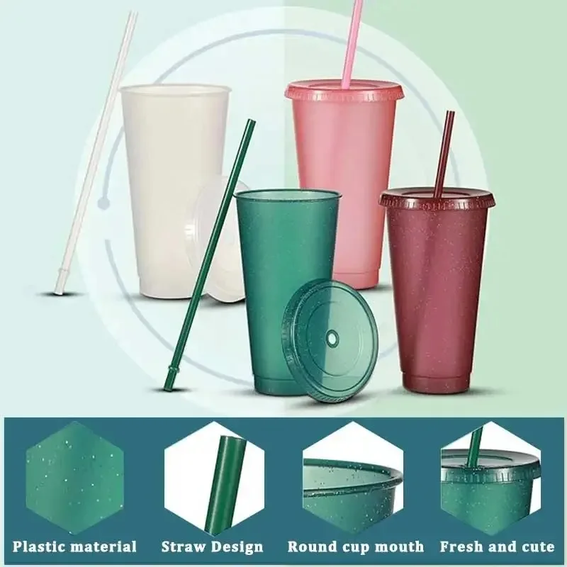 1-5PCS 710ML Glitter Reusable Plastic Cup with Straws and Lids Water Bottle Iced Coffee Mug for Birthday Party Travel
1-5PCS 710ML Glitter Reusable Plastic Cup with Straws and Lids Water Bottle Iced Coffee Mug for Birthday Party Travel
