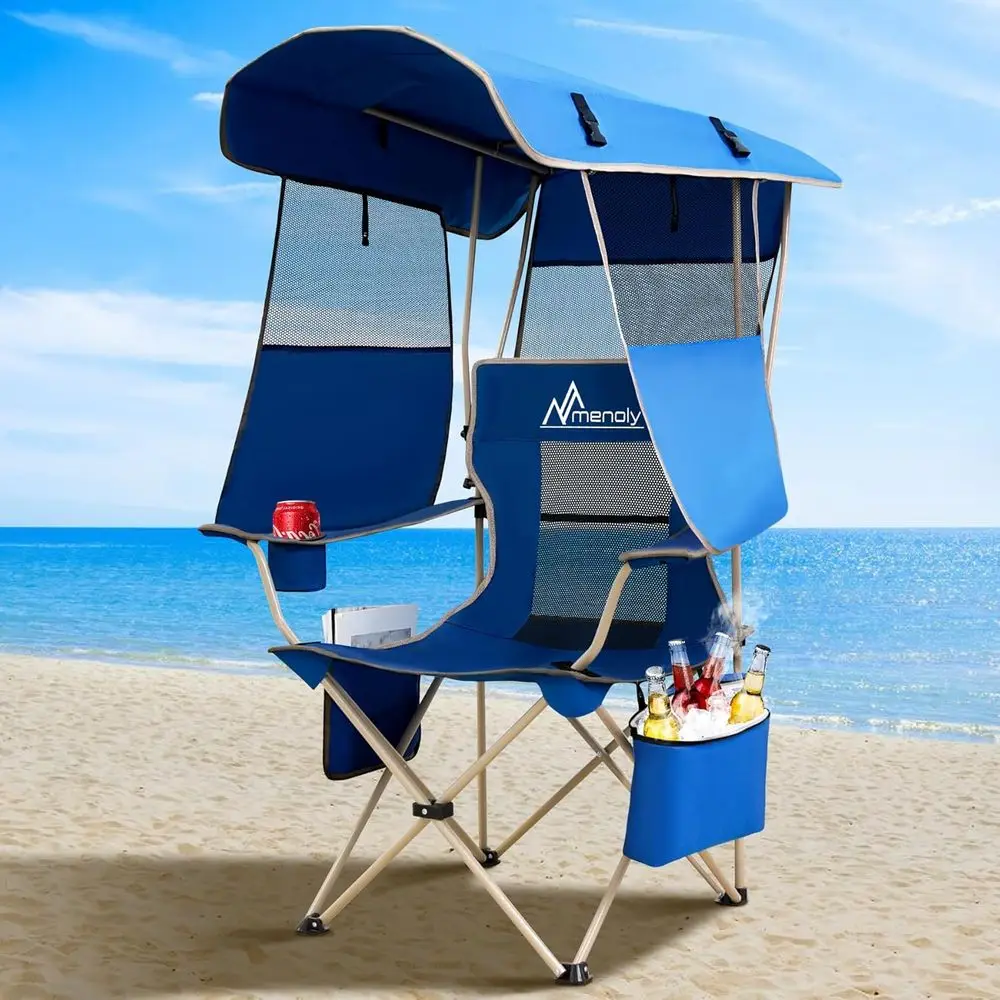 Portable Folding Chair with Shade and Cooler, Ideal for Outdoor Adventures, Beach, and Fishing
Portable Folding Chair with Shade and Cooler, Ideal for Outdoor Adventures, Beach, and Fishing