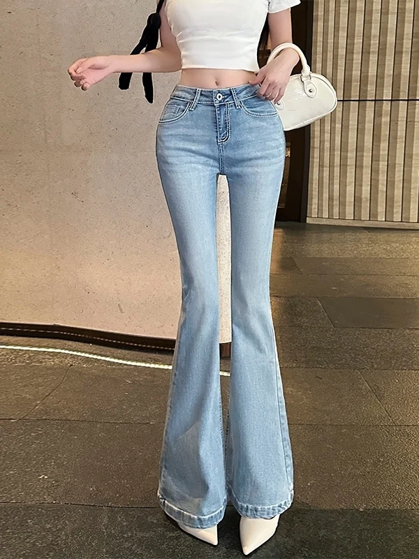Sexy Low Waist Bell Bottom Jeans Korean Style Spring Summer New High Elasticity Slimming Hip Enhancing Denim Pants for Women
Sexy Low Waist Bell Bottom Jeans Korean Style Spring Summer New High Elasticity Slimming Hip Enhancing Denim Pants for Women