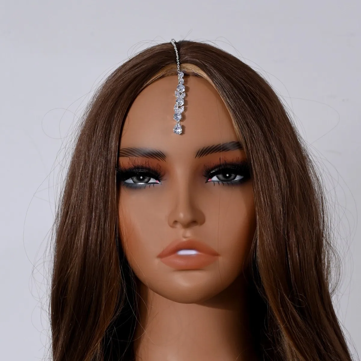 Stonefans Zirconia Forehead Chain Indian Jewellery Headdress Fashion 2025 Designer Elegant Wedding Geometric Accessories Bride 
Stonefans Zirconia Forehead Chain Indian Jewellery Headdress Fashion 2025 Designer Elegant Wedding Geometric Accessories Bride