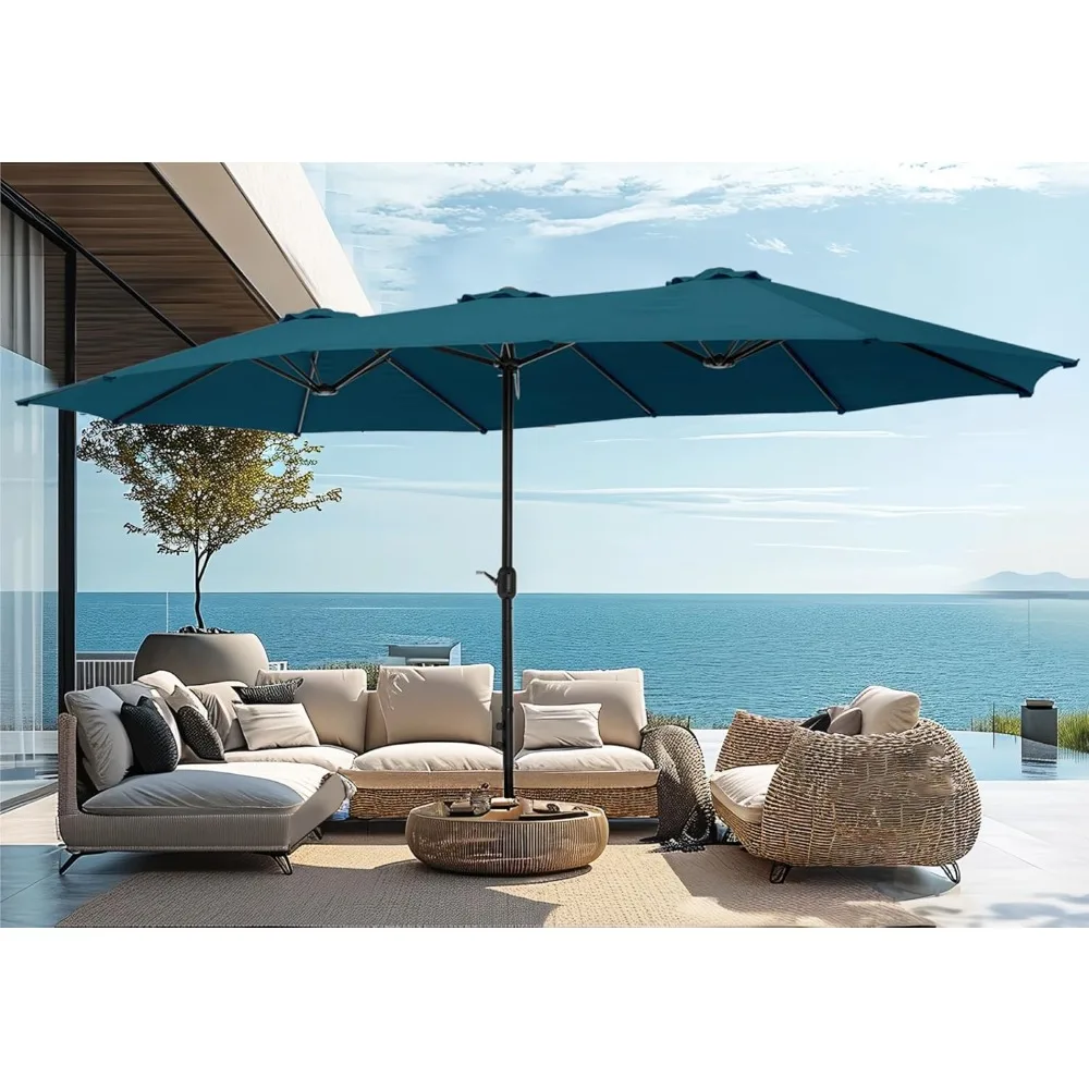 15ft Large Patio Umbrellas with Base Included, Outdoor Double-Sided Rectangle Market Umbrella with Crank Handle, for Poolside.
15ft Large Patio Umbrellas with Base Included, Outdoor Double-Sided Rectangle Market Umbrella with Crank Handle, for Poolside.