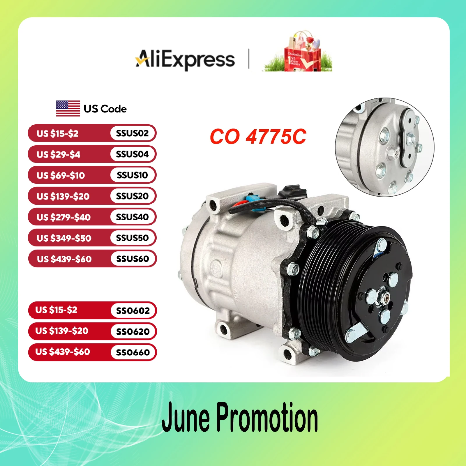 A/C Air Conditioner Compressor + Clutch Kit Fits Durable For 1994-2005 Dodge Ram 2500 3500 5.9L 55036561 OEM CO 4775C
A/C Air Conditioner Compressor + Clutch Kit Fits Durable For 1994-2005 Dodge Ram 2500 3500 5.9L 55036561 OEM CO 4775C