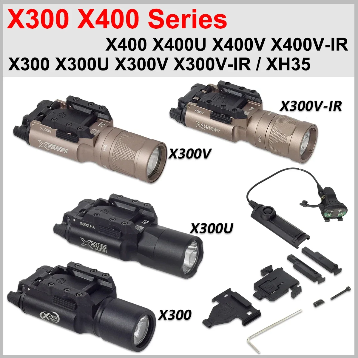 Tactical SureFire X300 X400 Series Airsoft Weapon Gun Light X300U X300V X400V IR Flashlight Upgrade Remote Dual Function Switch
Tactical SureFire X300 X400 Series Airsoft Weapon Gun Light X300U X300V X400V IR Flashlight Upgrade Remote Dual Function Switch