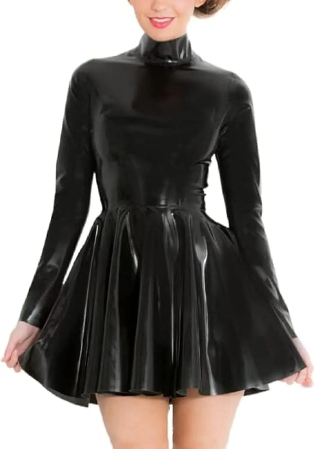 Women's Black Rubber Latex Dress with Back Zipper
Women's Black Rubber Latex Dress with Back Zipper