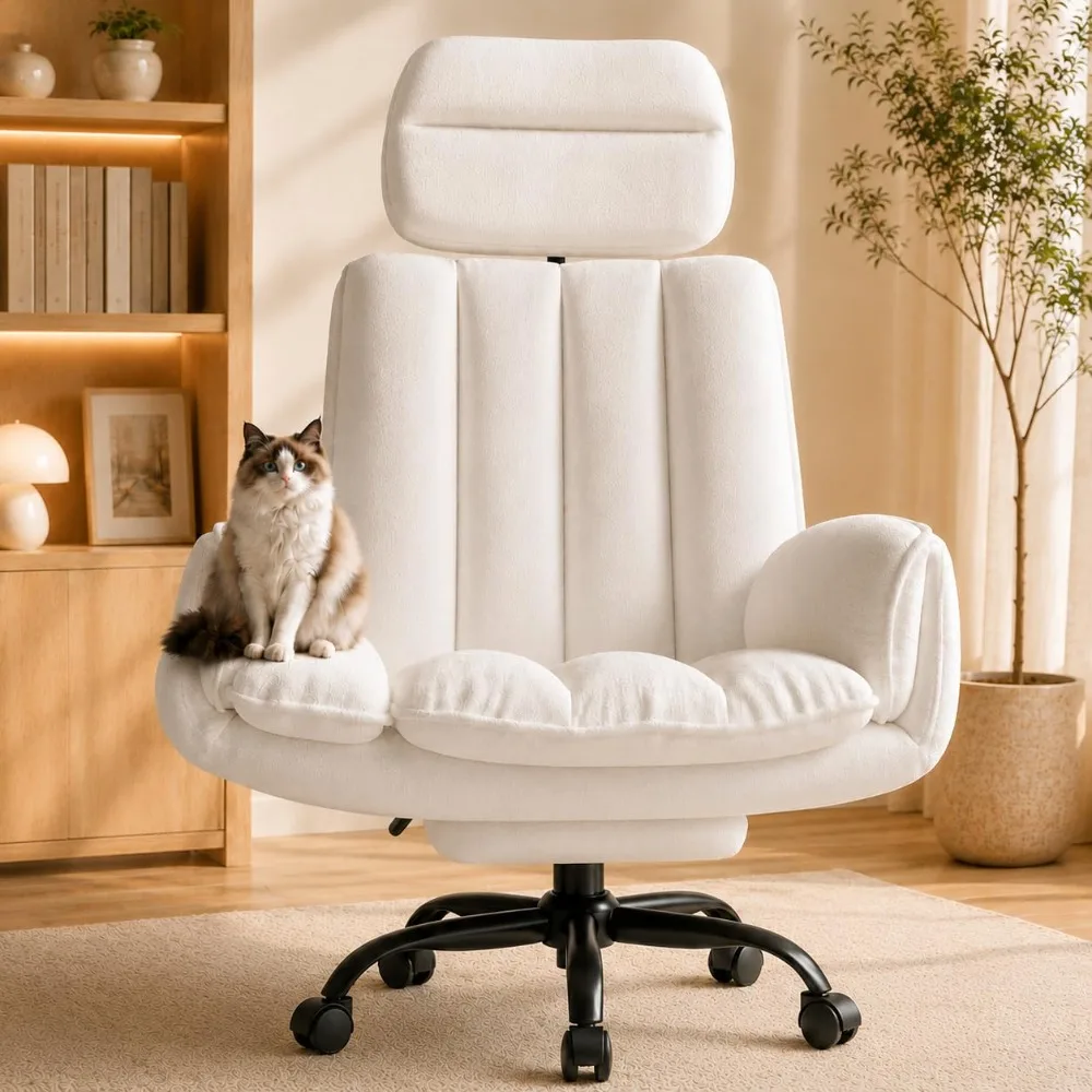 Big and Tall Office Chair with Footrest, Teddy Fabric Ergonomic Desk Chair with Adjustable Armrests, 135° Reclining, Customized
Big and Tall Office Chair with Footrest, Teddy Fabric Ergonomic Desk Chair with Adjustable Armrests, 135° Reclining, Customized