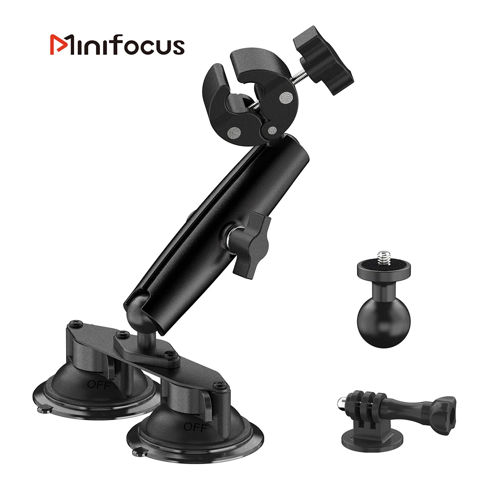 Minifocus Dual Suction Cup Holder Car Camera Clamp Mount Kit with 360° 1'' Ball Head Magic Arm for GoPro Insta360 DJI Action Cam
Minifocus Dual Suction Cup Holder Car Camera Clamp Mount Kit with 360° 1'' Ball Head Magic Arm for GoPro Insta360 DJI Action Cam