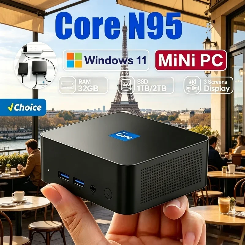 Splendid 2026 Slender MINI PC Windows 11 Pro Core N95 16GB RAM 1TB SSD WIFI 6 BT5.2 4K HD Swift Conversion Gaming Home Learning
Splendid 2026 Slender MINI PC Windows 11 Pro Core N95 16GB RAM 1TB SSD WIFI 6 BT5.2 4K HD Swift Conversion Gaming Home Learning