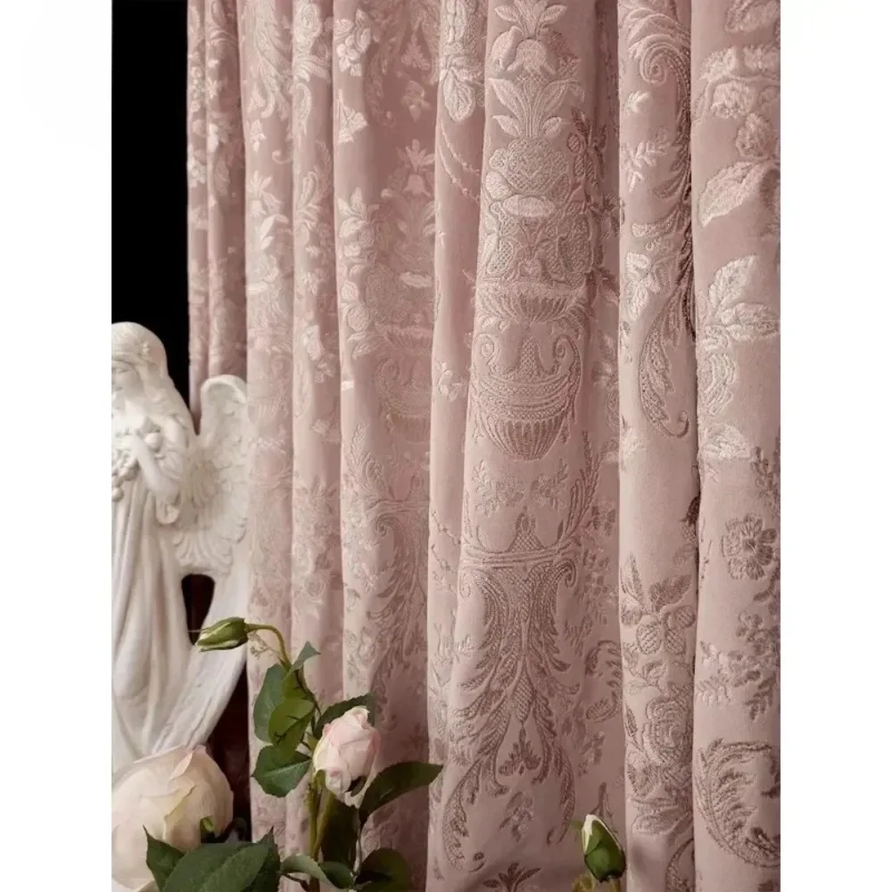 American Retro Pink Velvet Curtains for Living Room Bedroom Luxury Embroidered High-end Custom European Style High Window Decor
American Retro Pink Velvet Curtains for Living Room Bedroom Luxury Embroidered High-end Custom European Style High Window Decor
