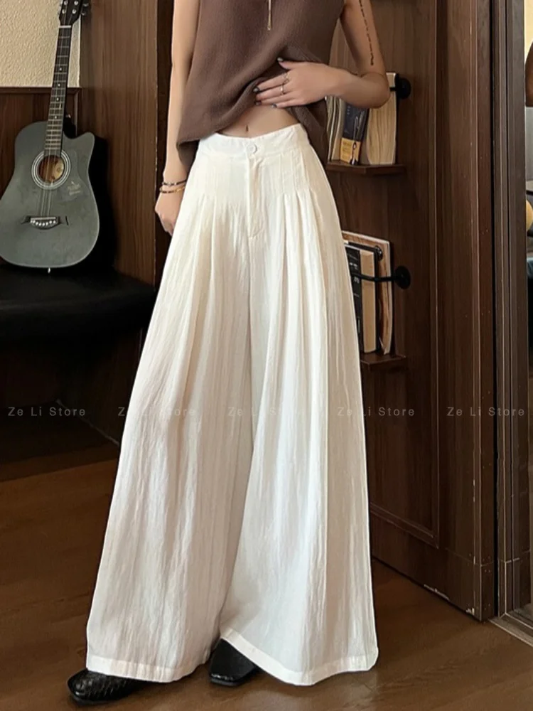 Old Money Style Ice Silk Linen Leg Pants Women's Summerhigh Waistdraped Suitstraight-leg Cotton and Linen Casual Pants
Old Money Style Ice Silk Linen Leg Pants Women's Summerhigh Waistdraped Suitstraight-leg Cotton and Linen Casual Pants