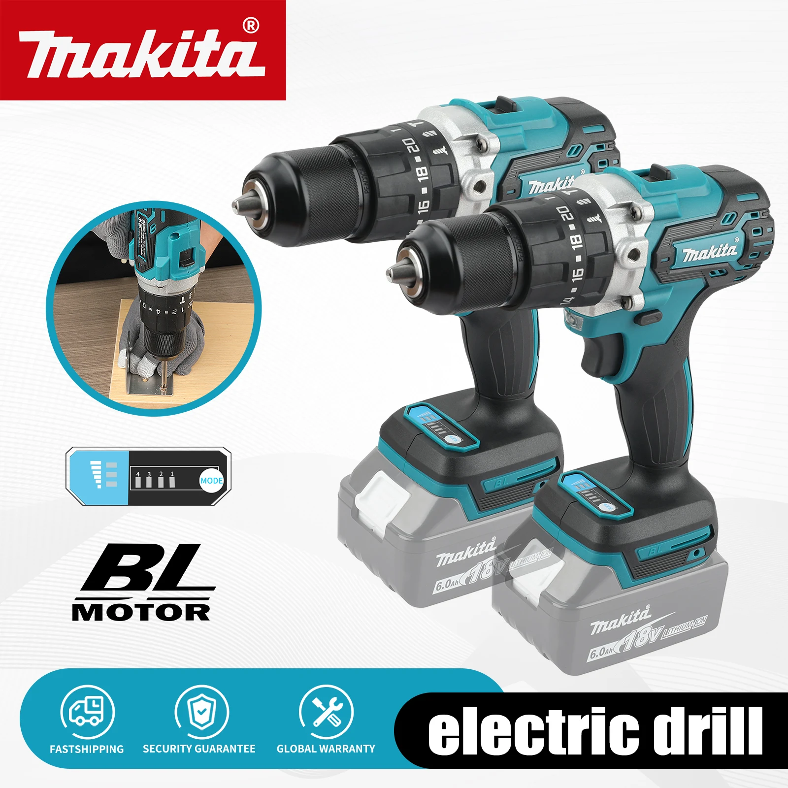 Бесщеточная дрель Makita DDF487 18 В: крутящий момент 40 Нм, 2 скорости для сверления бетона/дерева/металла и сборки мебели
Бесщеточная дрель Makita DDF487 18 В: крутящий момент 40 Нм, 2 скорости для сверления бетона/дерева/металла и сборки мебели