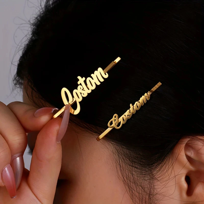 Personalized Name Hair Cilp Custom Text Number Hairpin Bohemian Style Elegant Gold Trendy Hair Clips Bridesmaids Jewelry Gifts
Personalized Name Hair Cilp Custom Text Number Hairpin Bohemian Style Elegant Gold Trendy Hair Clips Bridesmaids Jewelry Gifts