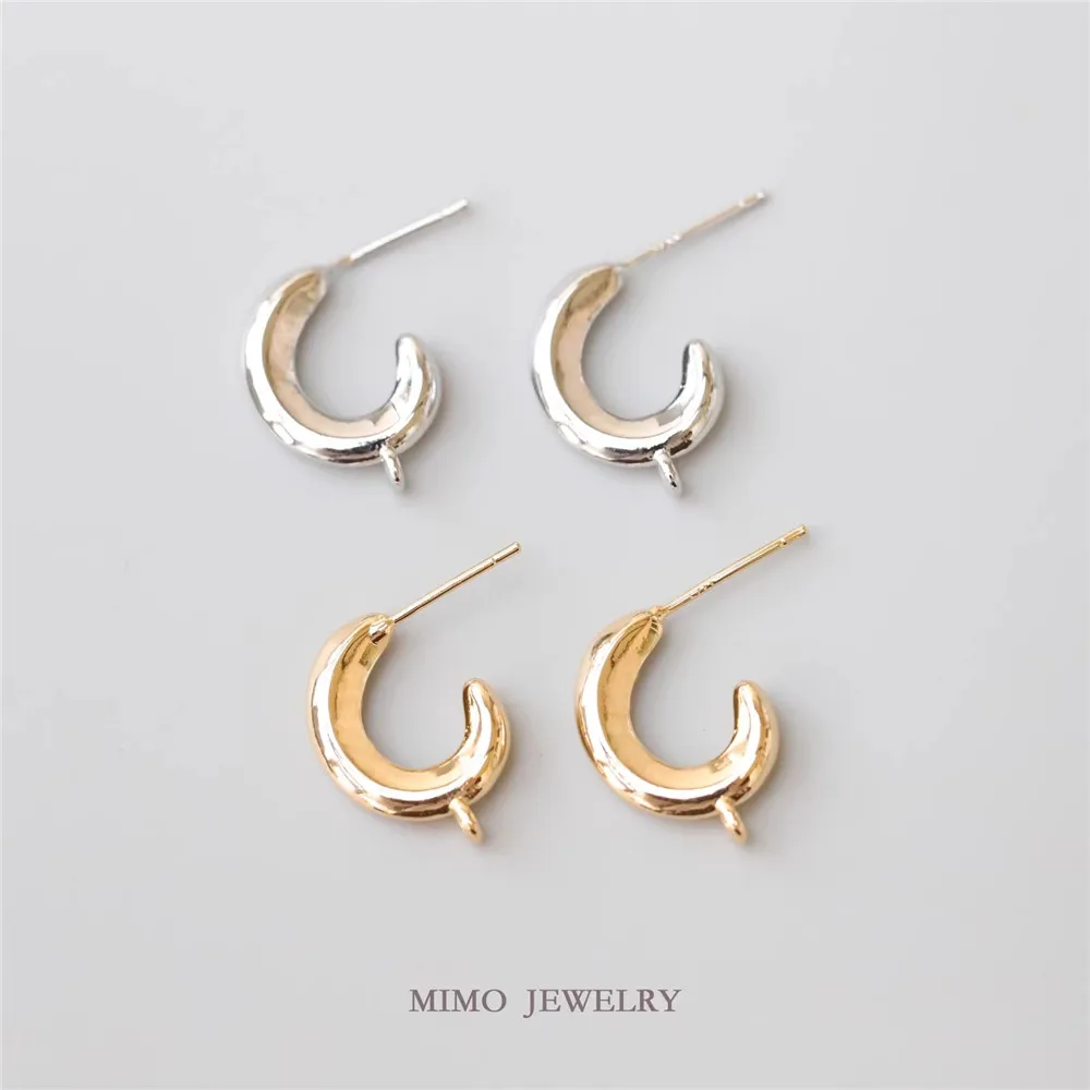 Copper-plated Real Gold Two-color Flat C Ring with Ring 925 Silver Needle Stud Earrings DIY Handmade Earrings Charm Accessories
Copper-plated Real Gold Two-color Flat C Ring with Ring 925 Silver Needle Stud Earrings DIY Handmade Earrings Charm Accessories