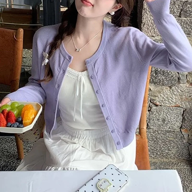 Sweaters New Long Sleeve Knitted Sweater Women Cardigans Knitwears O-Neck Knit Sweater Cardigan Women Tops Sueter Feminino Q3602
Sweaters New Long Sleeve Knitted Sweater Women Cardigans Knitwears O-Neck Knit Sweater Cardigan Women Tops Sueter Feminino Q3602