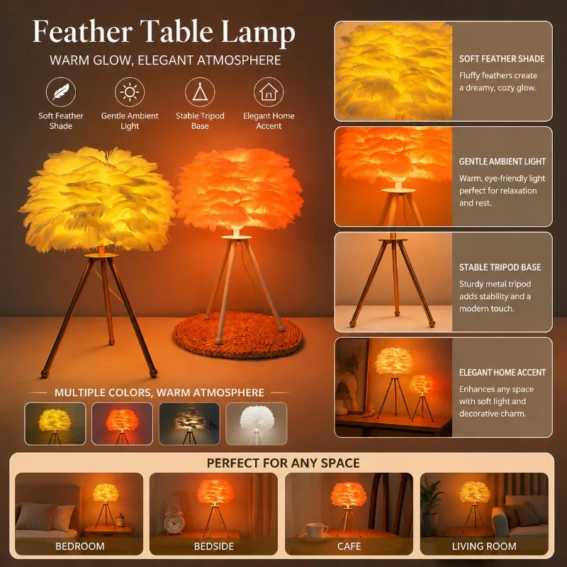 Nordic Decorative Feather Desk Lamp Bedroom Bedside Lamp Suitable for Living Room Bedroom Bedside Table Ins Feather Lamp
Nordic Decorative Feather Desk Lamp Bedroom Bedside Lamp Suitable for Living Room Bedroom Bedside Table Ins Feather Lamp