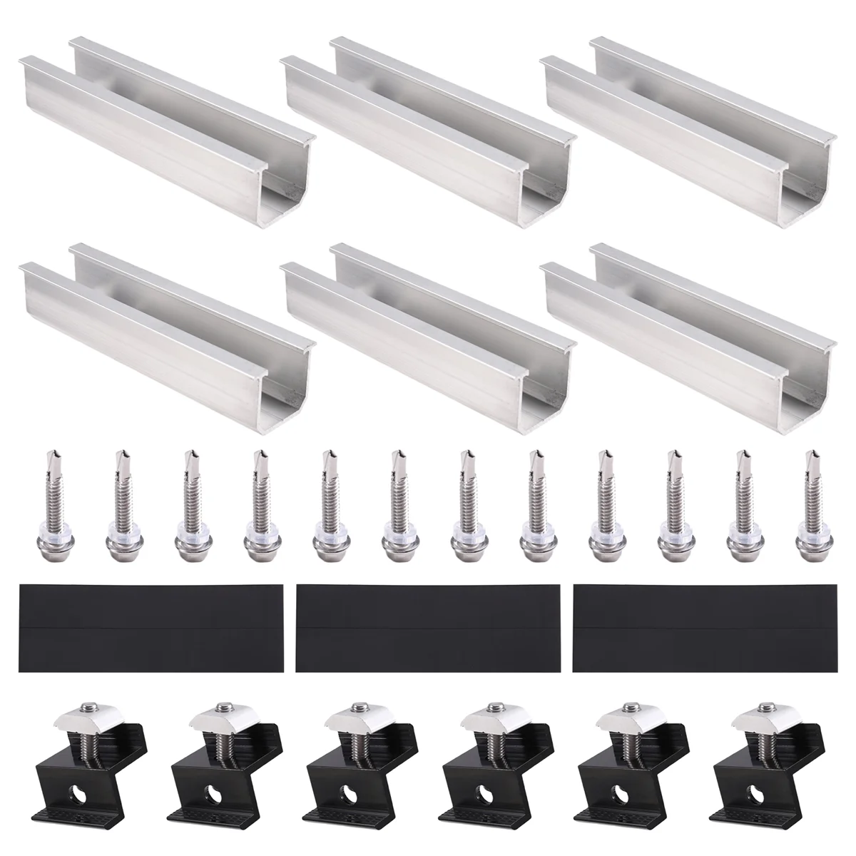 AB51 12pcs Solar Panel Bracket Aluminum PV Rail Fastening Module Trapezoidal Roof Mount Solar Rail End and and Middle Clamps
AB51 12pcs Solar Panel Bracket Aluminum PV Rail Fastening Module Trapezoidal Roof Mount Solar Rail End and and Middle Clamps