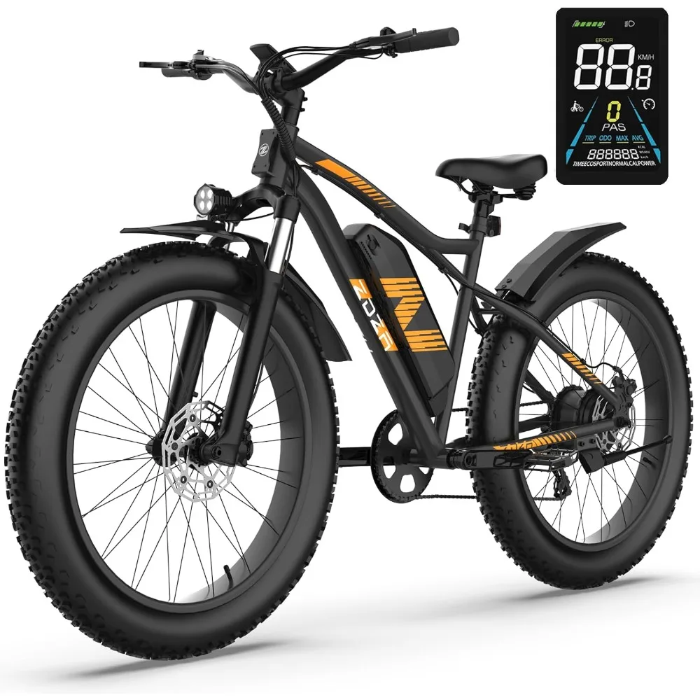 26 inch fat tire electric bicycle, 1500W motor, 48V 14.5Ah adult detachable, 7-speed and dual suspension
26 inch fat tire electric bicycle, 1500W motor, 48V 14.5Ah adult detachable, 7-speed and dual suspension