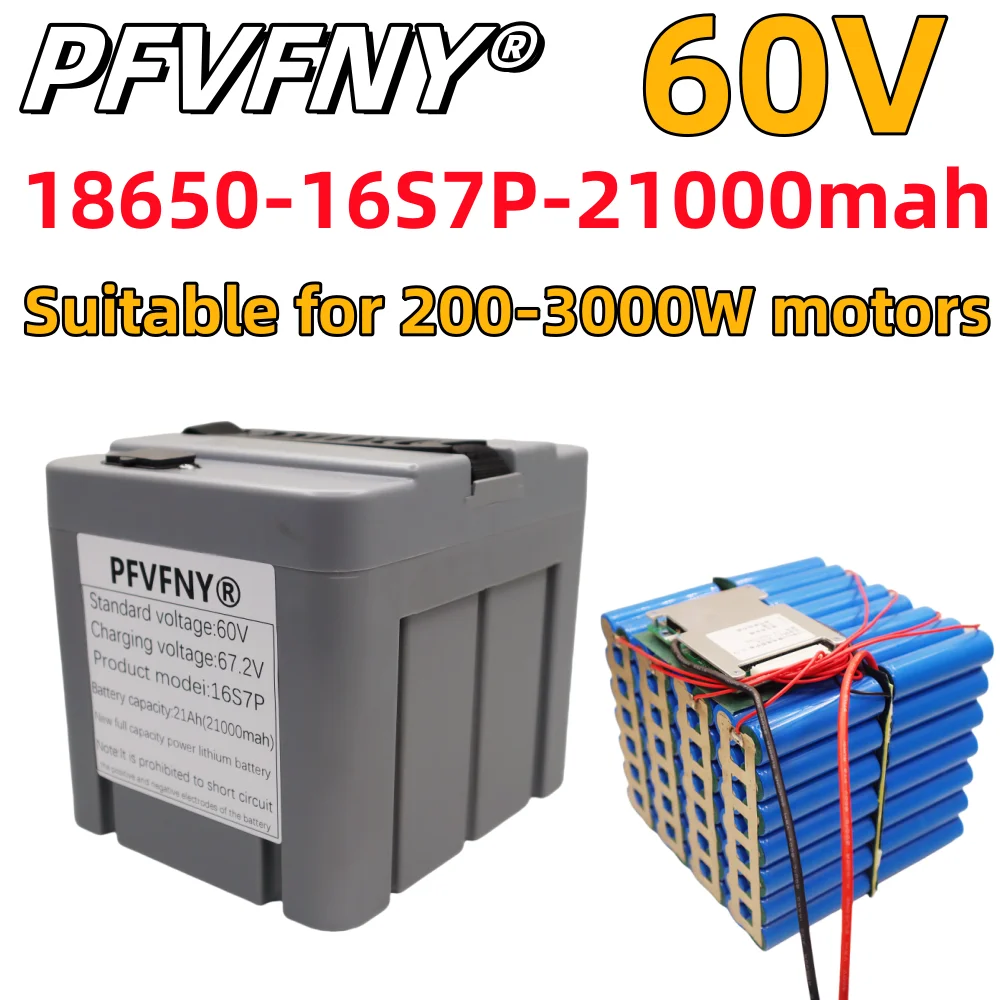 Air fast transportation,sufficient capacity 18650 lithium battery 60V21000mAh 16S7P,Bicycle,suitable for 200-3000W motor,moped 
Air fast transportation,sufficient capacity 18650 lithium battery 60V21000mAh 16S7P,Bicycle,suitable for 200-3000W motor,moped