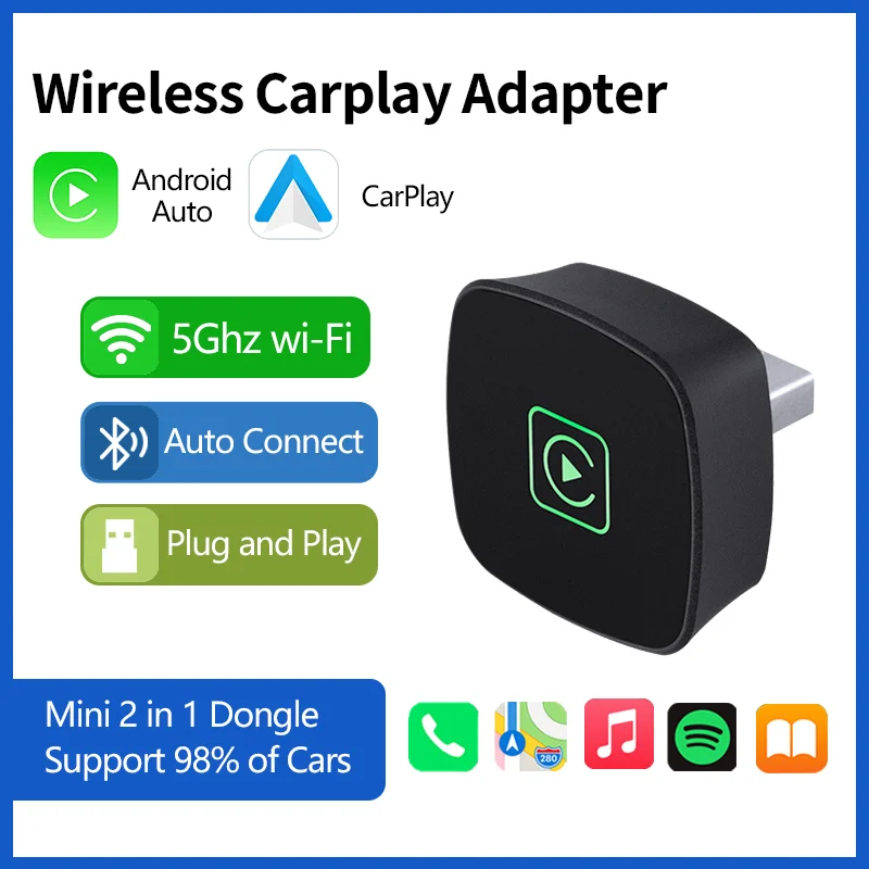 Беспроводной адаптер CarPlay 2 в 1, Android Auto, AI Smart Box для автомобильных интеллектуальных систем с проводным CarPlay
Беспроводной адаптер CarPlay 2 в 1, Android Auto, AI Smart Box для автомобильных интеллектуальных систем с проводным CarPlay