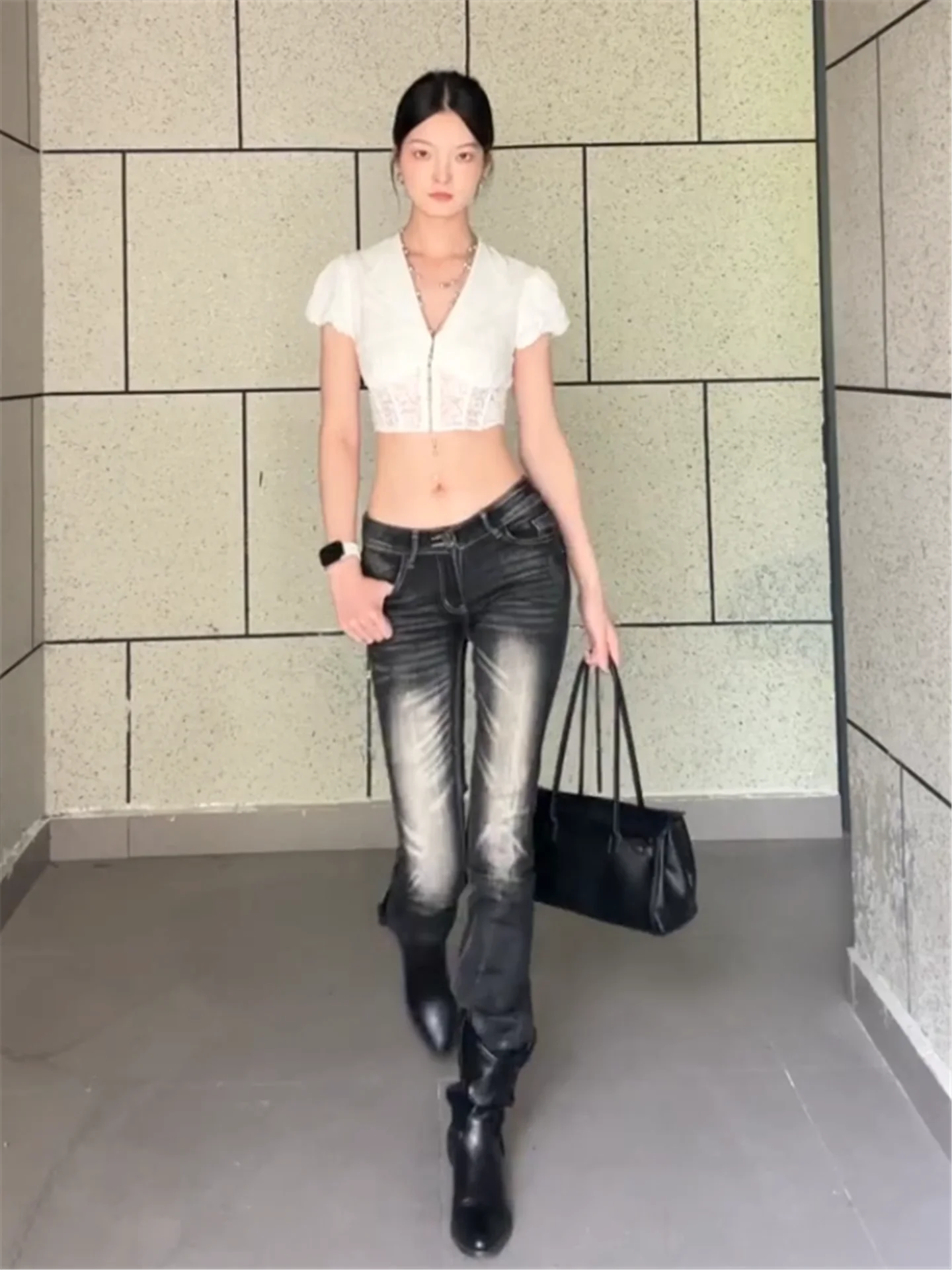 Retro High Waist Bell Bottom Jeans Women's Slimming Washed out Long Summer Denim Pants Cotton Soft Zipper Fly Casual Deep Color
Retro High Waist Bell Bottom Jeans Women's Slimming Washed out Long Summer Denim Pants Cotton Soft Zipper Fly Casual Deep Color