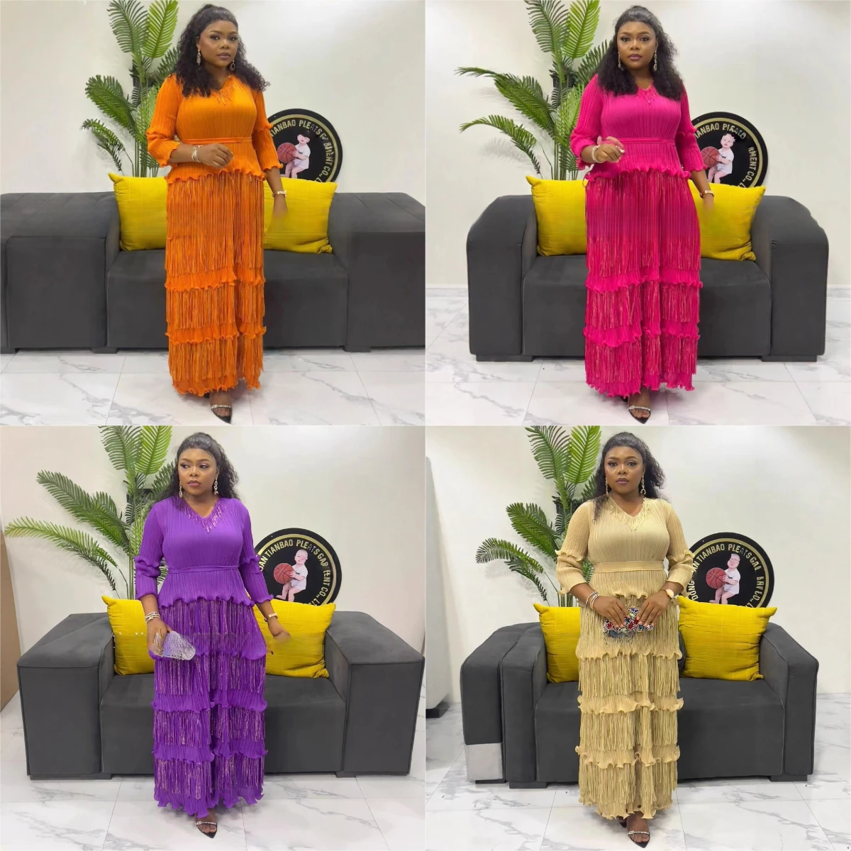 Miyake Pleats 2025 New Autumn/Winter Collection Fashion Gold Foil Patchwork with Dense Edge Fringe Plus Size Dress Pleated
Miyake Pleats 2025 New Autumn/Winter Collection Fashion Gold Foil Patchwork with Dense Edge Fringe Plus Size Dress Pleated