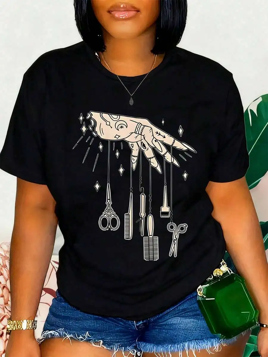 Black Vintage Style Graphic Tee With Nail Tools Design For Women
Black Vintage Style Graphic Tee With Nail Tools Design For Women