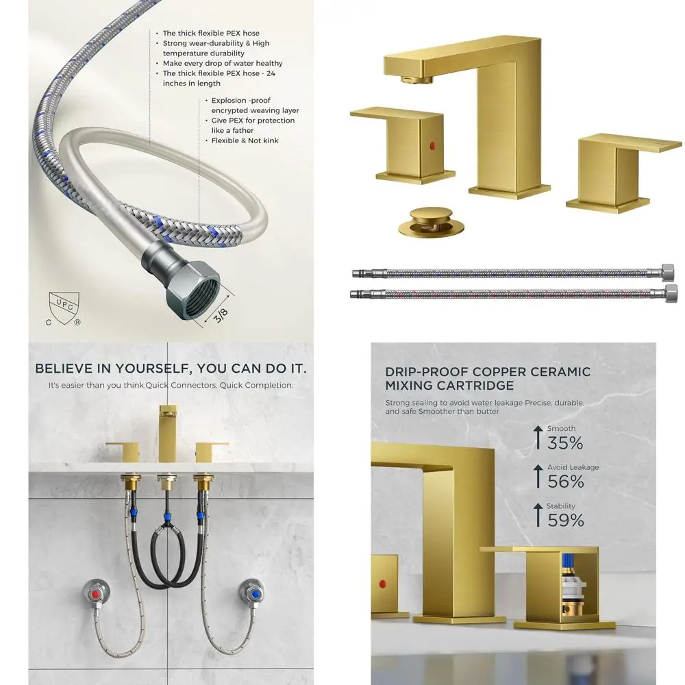 8 Widespread Square Waterfall Faucet with Metal Pop-Up Drain, 2-Handle for Vanity Sinks
8 Widespread Square Waterfall Faucet with Metal Pop-Up Drain, 2-Handle for Vanity Sinks