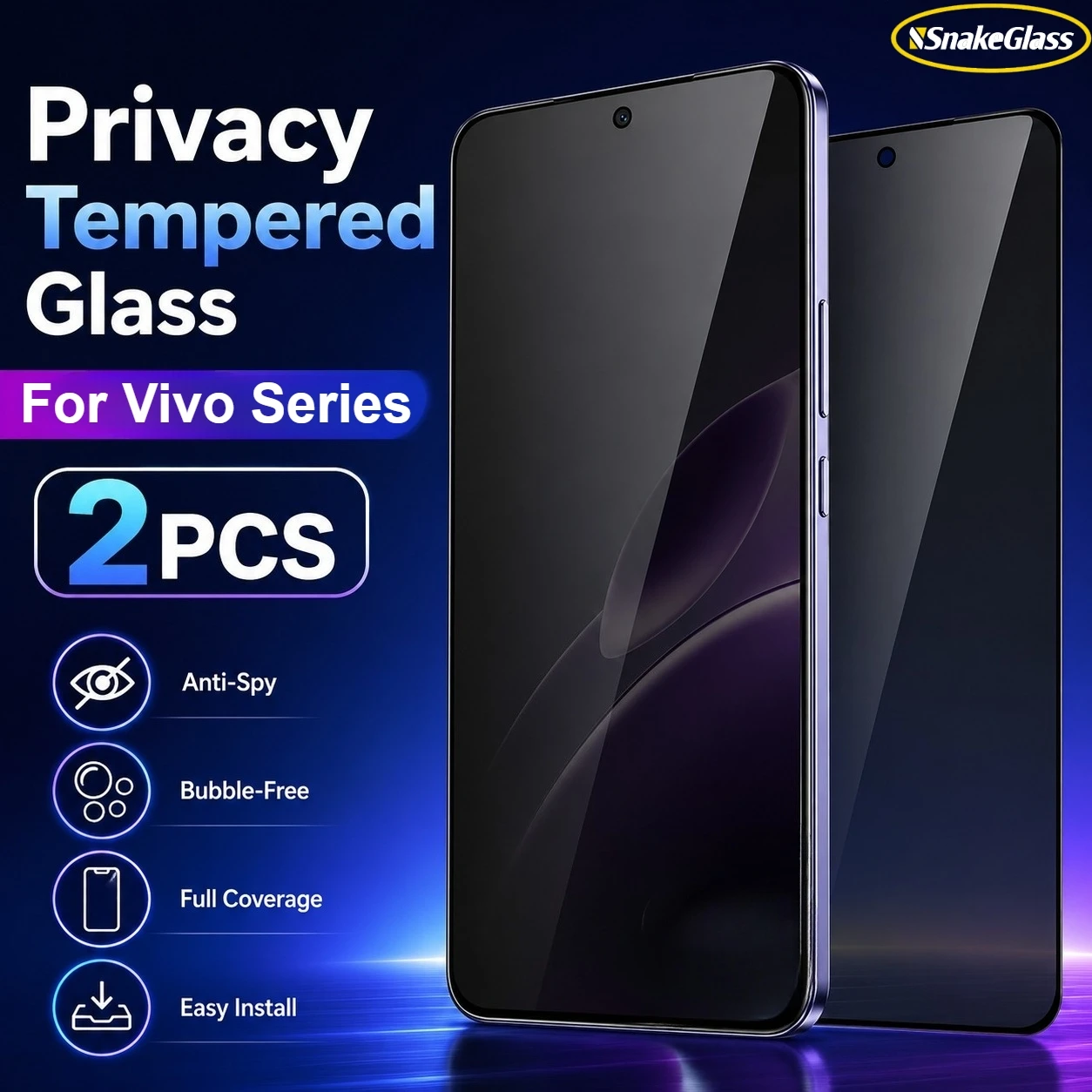 2PCS Anti-spy Screen Protector for Vivo Y81 Y83 Y71 Y55 Y53 Y38 Y19S Y21 Anti-Peep Tempered Glass Smooth Touch Protects Privacy
2PCS Anti-spy Screen Protector for Vivo Y81 Y83 Y71 Y55 Y53 Y38 Y19S Y21 Anti-Peep Tempered Glass Smooth Touch Protects Privacy
