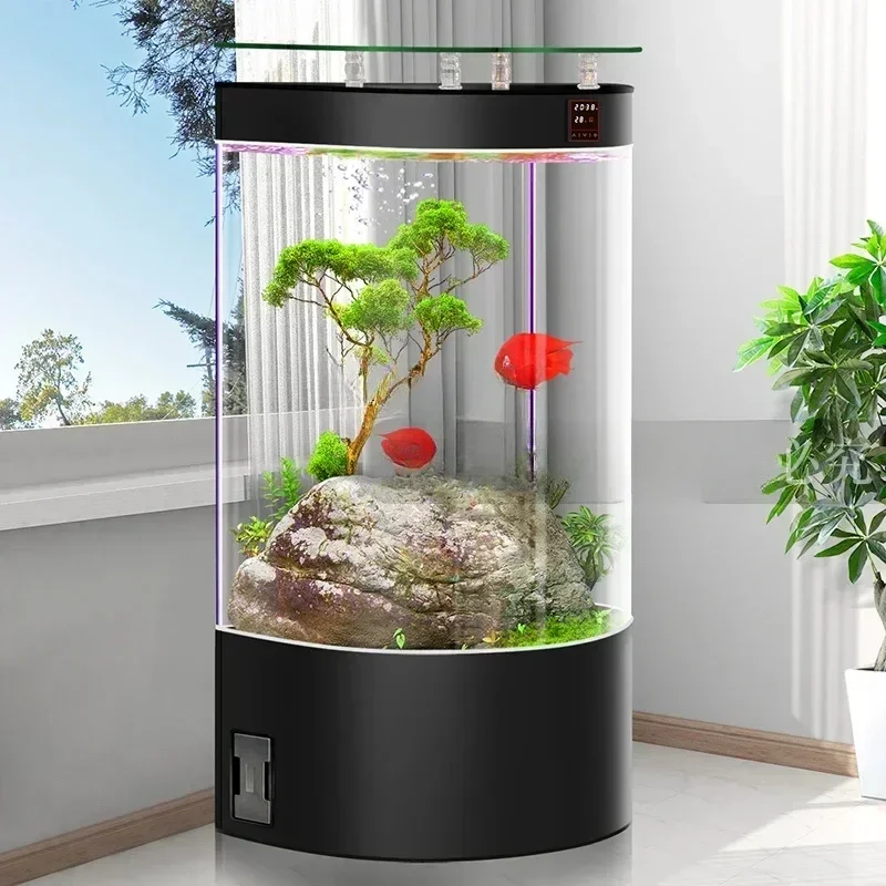 Semicircle Fish Tank Living Room Filter Intelligent Home Standing Ecological Change Water Aquarium
Semicircle Fish Tank Living Room Filter Intelligent Home Standing Ecological Change Water Aquarium