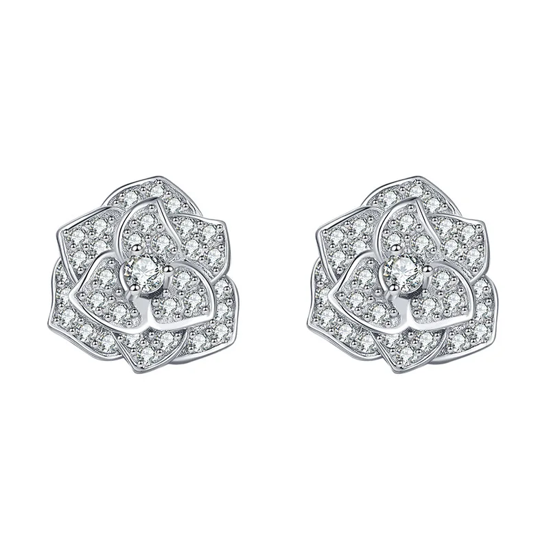 0.6CT Moissanite Camellia Stud Earrings Women 925 Silver D VVS1 Moissanite Flower Earrings Studs Pass Tester Platinum Plated
0.6CT Moissanite Camellia Stud Earrings Women 925 Silver D VVS1 Moissanite Flower Earrings Studs Pass Tester Platinum Plated