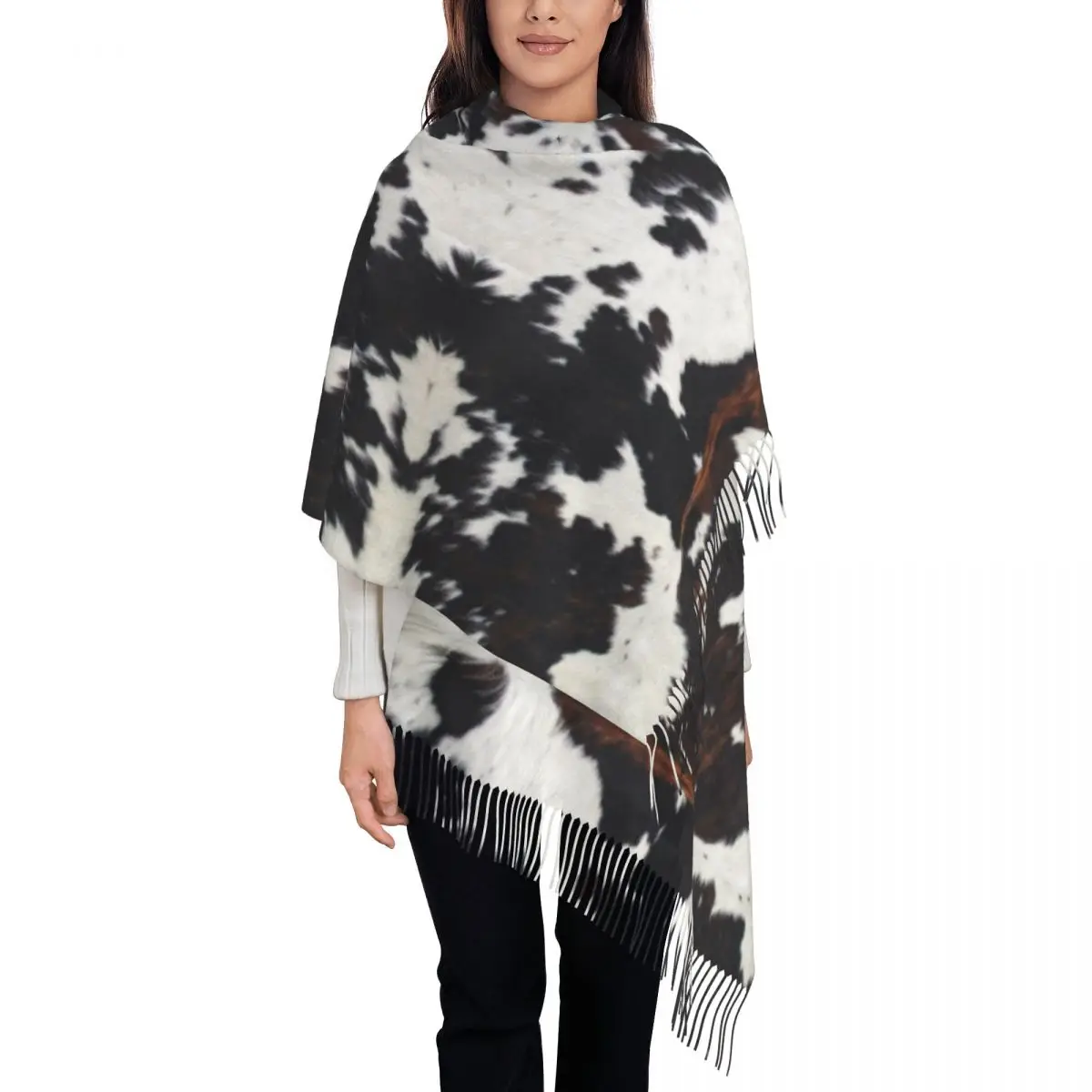 Luxury Cowhide Leather Texture Tassel Scarf Women Winter Fall Warm Shawls Wraps Lady Animal Fur Scarves
Luxury Cowhide Leather Texture Tassel Scarf Women Winter Fall Warm Shawls Wraps Lady Animal Fur Scarves