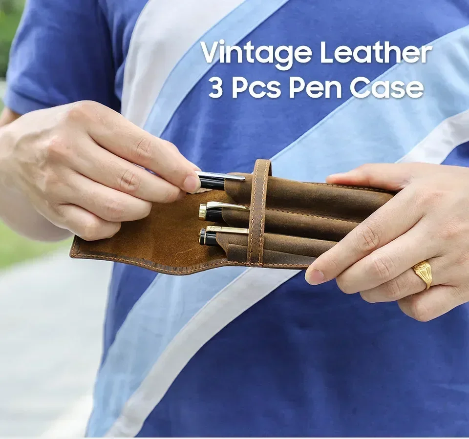 Handcrafted Fountain Pen Pencil Case Luxury Genuine Leather Pen Bag for 1-3 Pens Stationery Office School Supplies
Handcrafted Fountain Pen Pencil Case Luxury Genuine Leather Pen Bag for 1-3 Pens Stationery Office School Supplies
