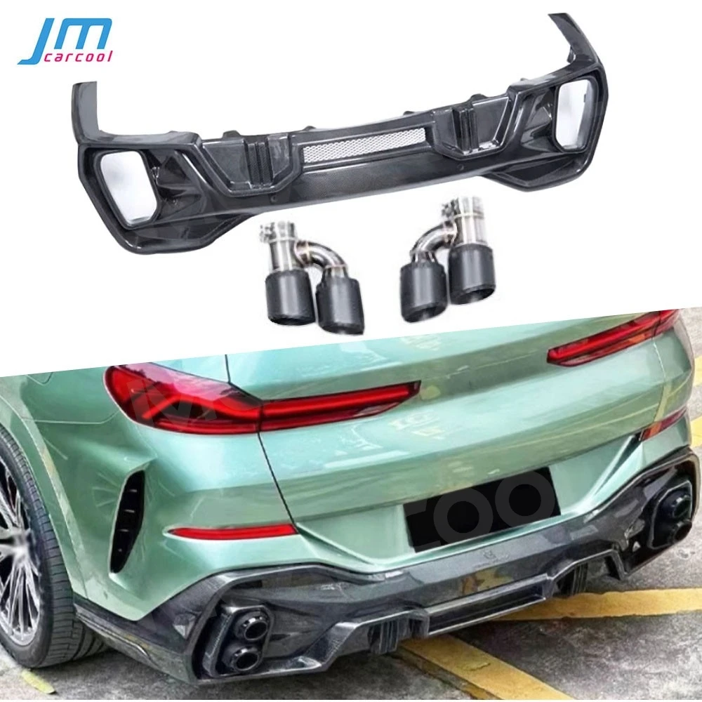 Carbon Fiber for BMW X6 G06 M Sport 2020-2023 Rear Bumper Lip Diffuser with Light with Exhaust Tips FRP Rear Diffuser Body Kits
Carbon Fiber for BMW X6 G06 M Sport 2020-2023 Rear Bumper Lip Diffuser with Light with Exhaust Tips FRP Rear Diffuser Body Kits