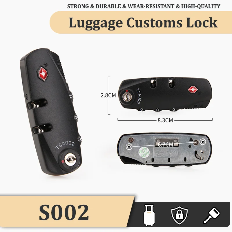 Suitable For S002 Original Baggage Customs Lock Luggage Accessories Combination Lock Simple Portability Anti-theft Security
Suitable For S002 Original Baggage Customs Lock Luggage Accessories Combination Lock Simple Portability Anti-theft Security