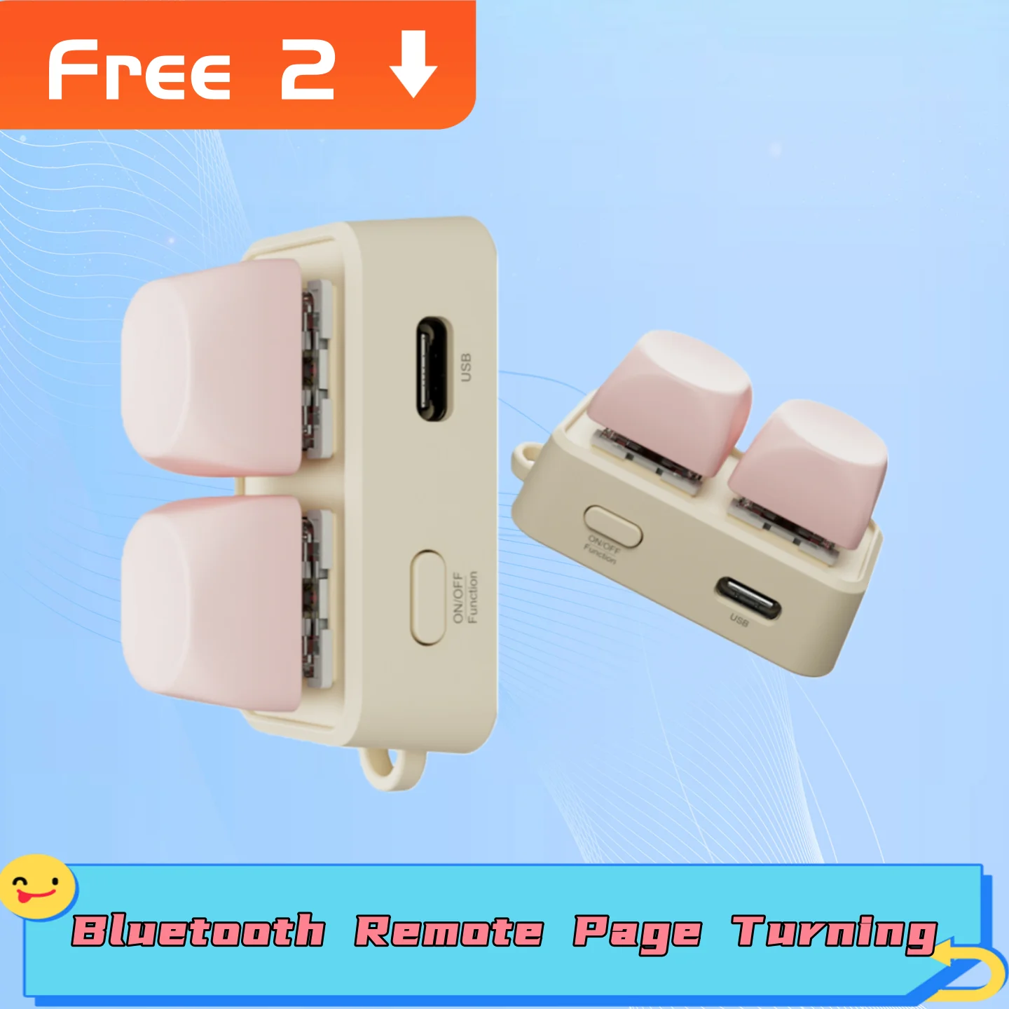 Wireless Bluetooth Remote Keypad, Dual-Button Page Turner, Compatible with Phones, Tablets & E-Readers for Video Browsing
Wireless Bluetooth Remote Keypad, Dual-Button Page Turner, Compatible with Phones, Tablets & E-Readers for Video Browsing