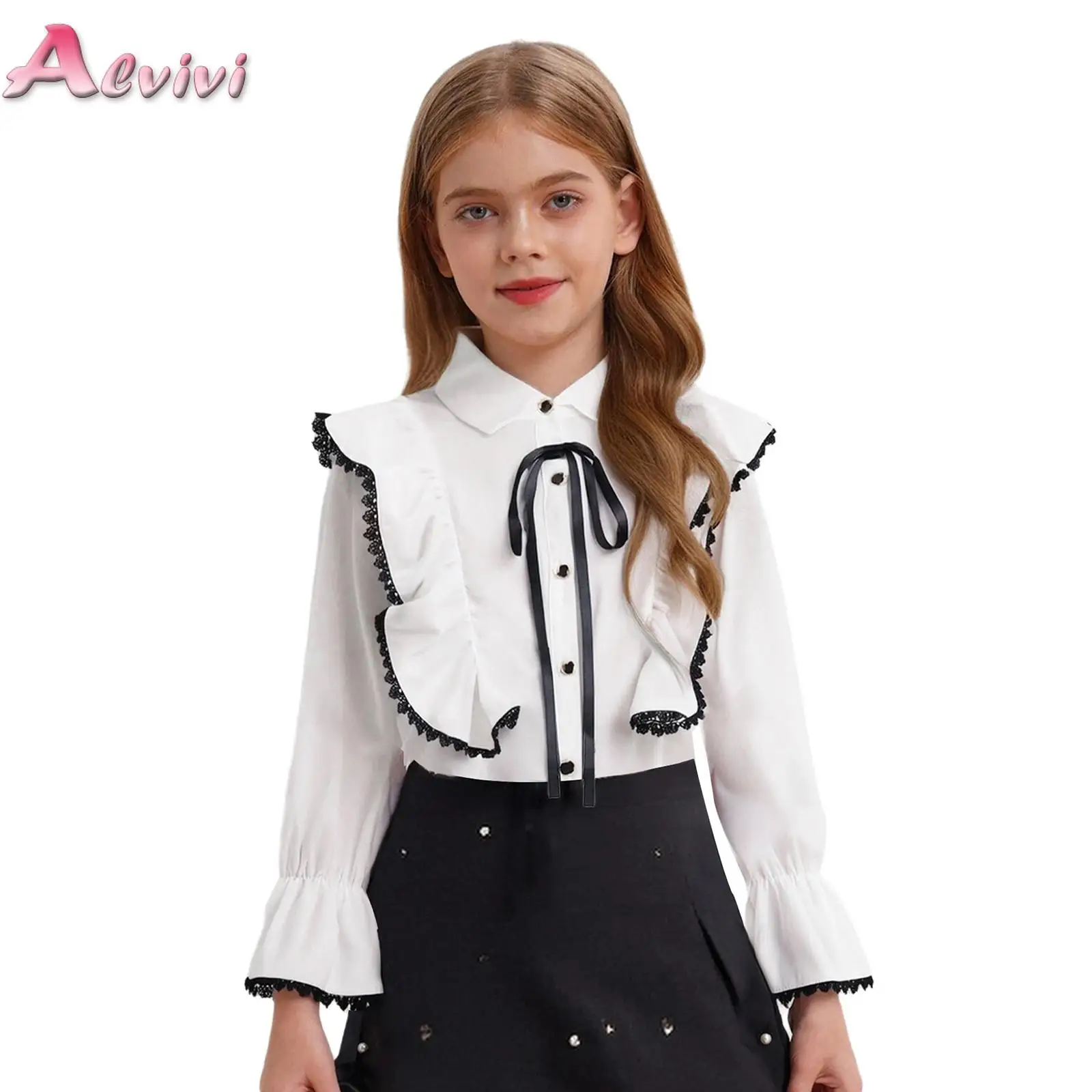 5-16 Yrs Autumn School Girls White Lace Blouse Cute Bowknot Ruffles Clothes Girls Tops Kids Shirt Long Sleeve Children Clothing
5-16 Yrs Autumn School Girls White Lace Blouse Cute Bowknot Ruffles Clothes Girls Tops Kids Shirt Long Sleeve Children Clothing