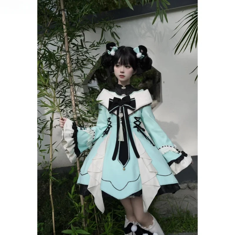 Chinese Style Gothic Lolita Dress Women Sweet Bow Slim Bandage Christma Princess Dresses Harajuku Y2k Cosplay Eveing Party Dress
Chinese Style Gothic Lolita Dress Women Sweet Bow Slim Bandage Christma Princess Dresses Harajuku Y2k Cosplay Eveing Party Dress