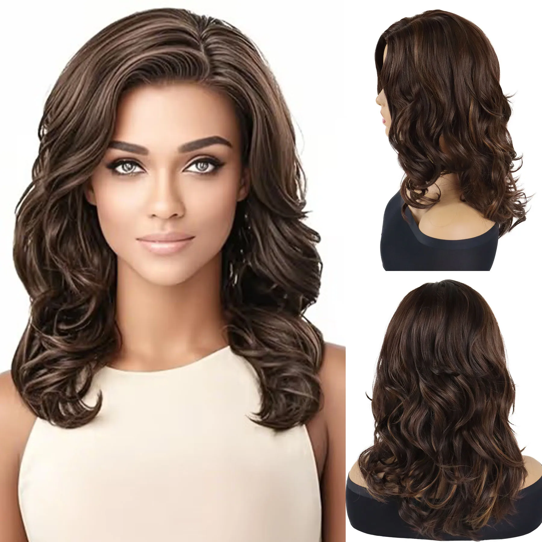 Long Brown Wigs for Women Synthetic Hair Highlight Blonde Long Curly Wig with Bangs Mother Haircuts Natural Wigs for Mom Gifts
Long Brown Wigs for Women Synthetic Hair Highlight Blonde Long Curly Wig with Bangs Mother Haircuts Natural Wigs for Mom Gifts