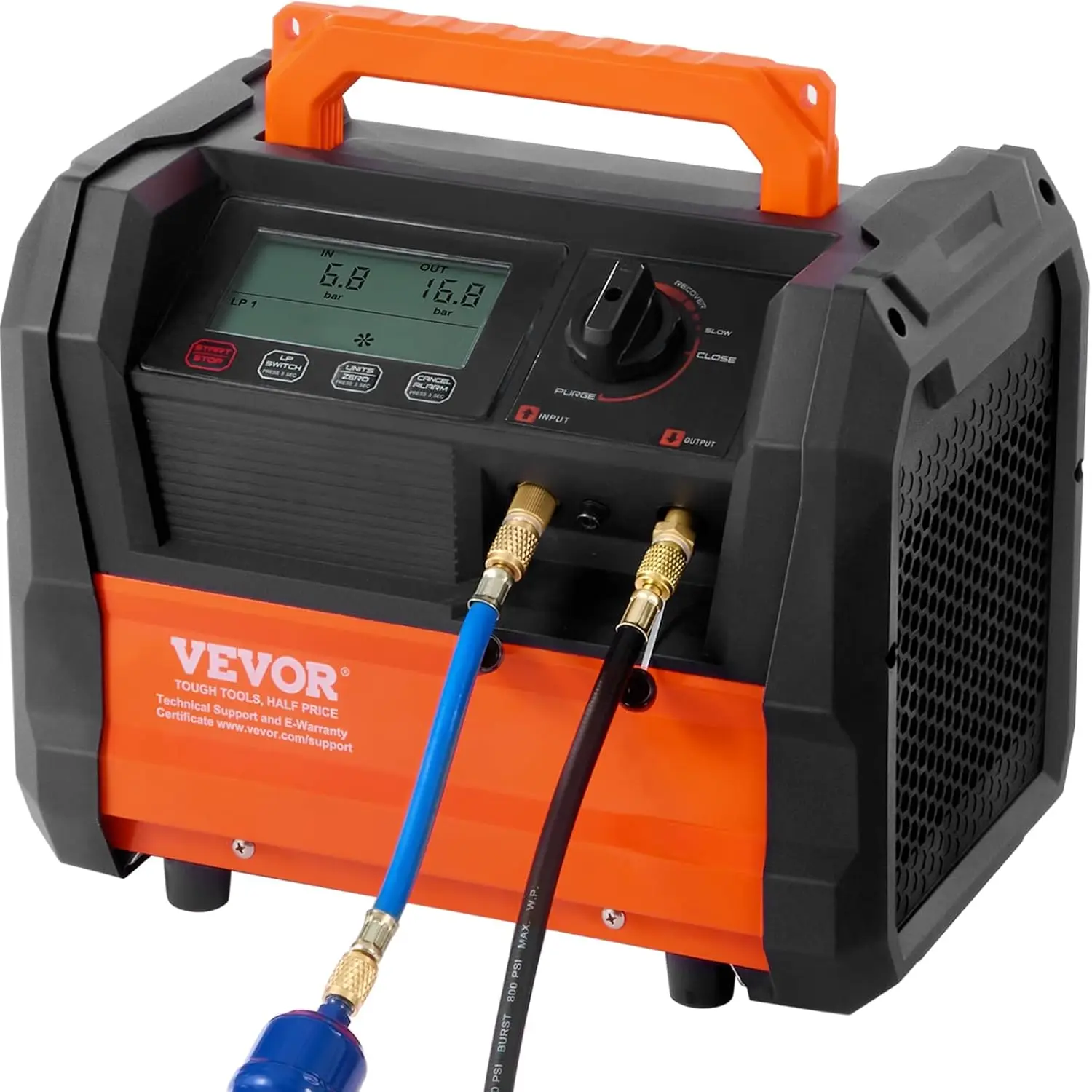 Refrigerant Recovery Machine, 1 HP Dual Cylinder Portable AC Recovery Machine with 3000rpm Brushless Motor, Freon Refrigerant
Refrigerant Recovery Machine, 1 HP Dual Cylinder Portable AC Recovery Machine with 3000rpm Brushless Motor, Freon Refrigerant