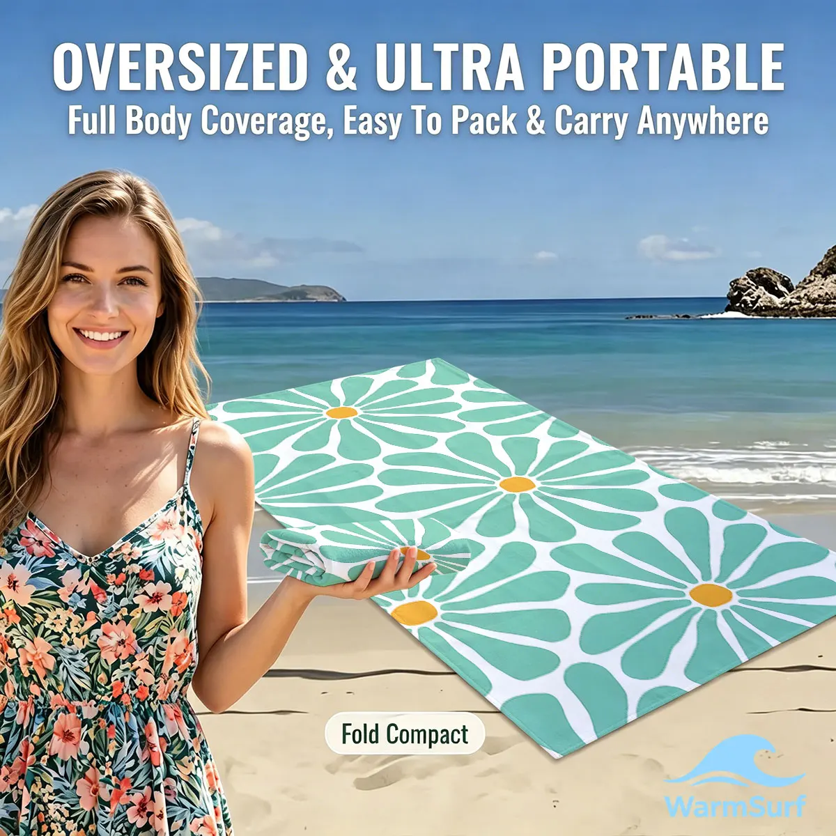 Mint Retro Daisy Quick Drying Beach Towels Ultra Lightweight Fast-drying Super Absorbent It is a must-have item for summer
Mint Retro Daisy Quick Drying Beach Towels Ultra Lightweight Fast-drying Super Absorbent It is a must-have item for summer
